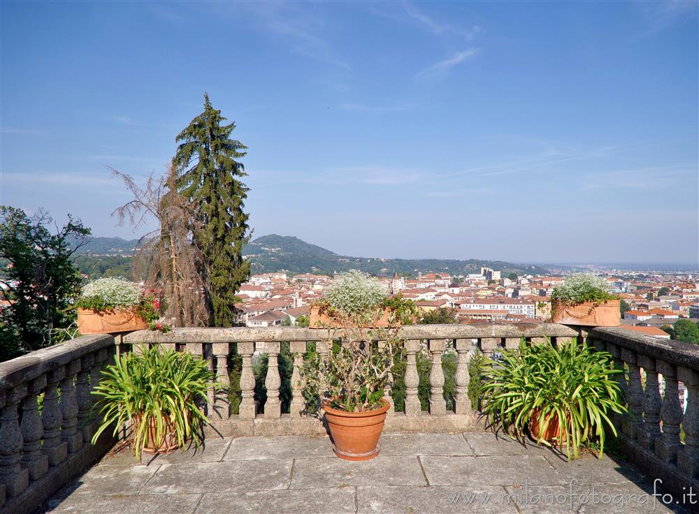 Biella (Italy) - Terrasse with sight over Biella in the garden of La Marmora Palace